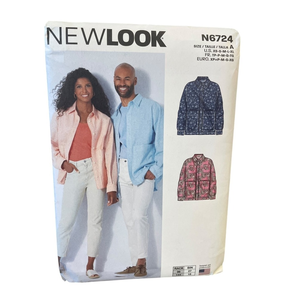 New Look N6724 Unisex Shirt Pattern XS-XL Modern Casual Style